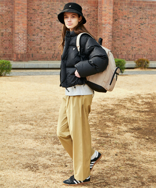 GYMPHLEX（ジムフレックス）の「Gymphlex | ナイロン ダウンショートジャケット WOMEN（ダウンジャケット/コート・レディース・チャコール/ダークブラウン・14）」の4枚目の写真