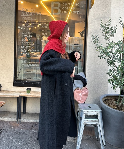 StyleSea(スタイルシー)の「フードマフラーバラクラバ(マフラー・レディース・ホワイト×ブラック/アイボリー/ベージュ×ブラック/ブラック/ベージュ/グレー/レッド・FREE)」の17枚目の写真