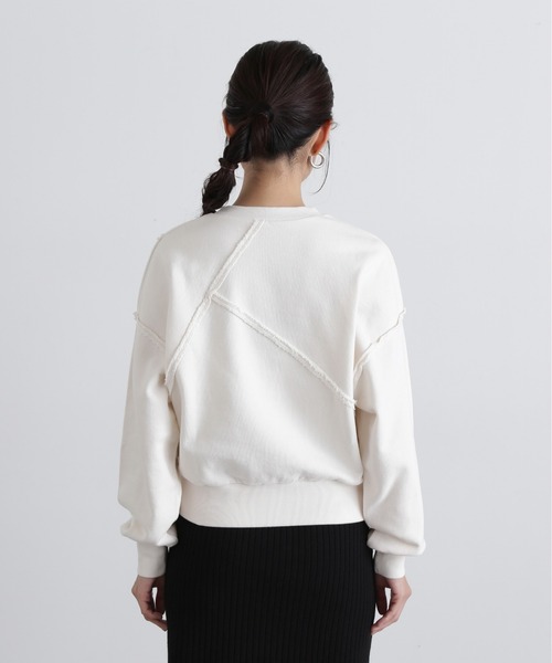 N.(N. Natural Beauty Basic)(エヌエヌナチュラルビューティーベーシック)の「パネルデザインスウェット(スウェット・レディース・ライトピンク/オフホワイト/グレー・MEDIUM)」の12枚目の写真