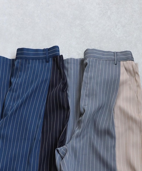 antiqua（アンティカ）の「ストライプ柄ワイドパンツ（その他パンツ・レディース・ブルー/グレー・MEDIUM/LARGE）」の11枚目の写真
