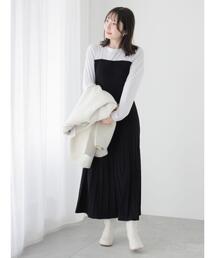 Te chichi TERRASSE（テチチテラス）の「ドッキングフレアニットワンピース（ワンピース）」