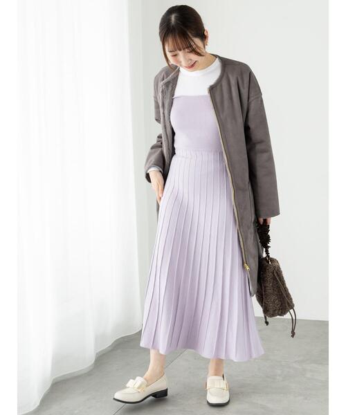 Te chichi TERRASSE（テチチテラス）の「ドッキングフレアニットワンピース（ワンピース・レディース・モカ/グレー/ブラック・F）」の14枚目の写真