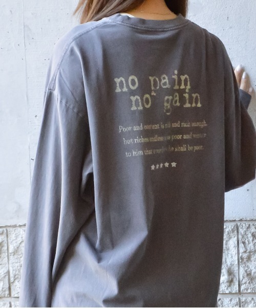spiritoso（スピリトーゾ）の「【spiritoso】アーチロゴイーグルプリントロンT(CP)（Tシャツ/カットソー・レディース・ブラック/チャコール/バーガンディー・FREE）」の6枚目の写真