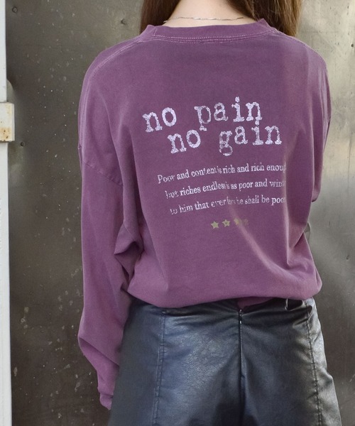 spiritoso（スピリトーゾ）の「【spiritoso】アーチロゴイーグルプリントロンT(CP)（Tシャツ/カットソー・レディース・ブラック/チャコール/バーガンディー・FREE）」の15枚目の写真
