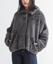 n'OrLABEL | 『パッチワークボアジャケット』(ステンカラーコート)