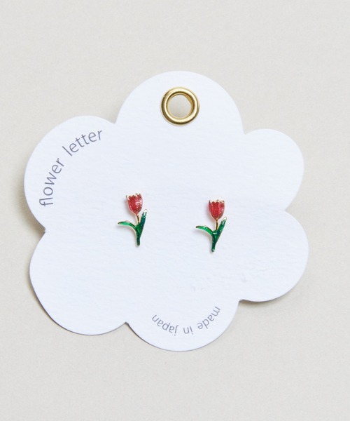 Zoule(ゾーラ)の「Zoule ゾーラ:FLOWER LETTER SERIES flower letter2 花 花言葉 チューリップ タンポポ マーガレット ピアス(ピアス(両耳用)・レディース・レッド/ホワイト/イエロー・FREE)」の10枚目の写真