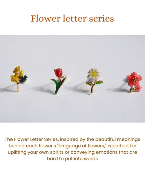 Runです。　ホエールテイルラウンドフラワーカービングピアス　ダブレット Zoule ゾーラ：FLOWER LETTER SERIES flower letter2 花 花言葉