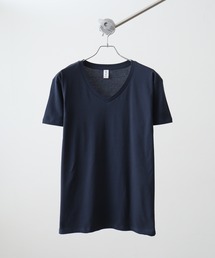 メンズのTシャツ/カットソー（ブルー・ネイビー/青色系・Vネック