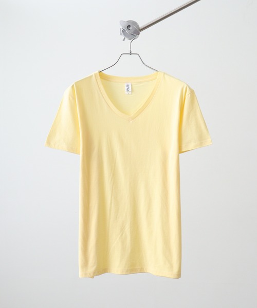 TRUSS（トラス）の「TRUSS ｽﾘﾑﾌｨｯﾄVﾈｯｸTｼｬﾂ（Tシャツ/カットソー・メンズ・ブラック/ヘザーグレー/ホワイト/イエロー/ネイビー/スカイブルー/ピンク/オフホワイト・S/L/XL/XS/M）」の7枚目の写真