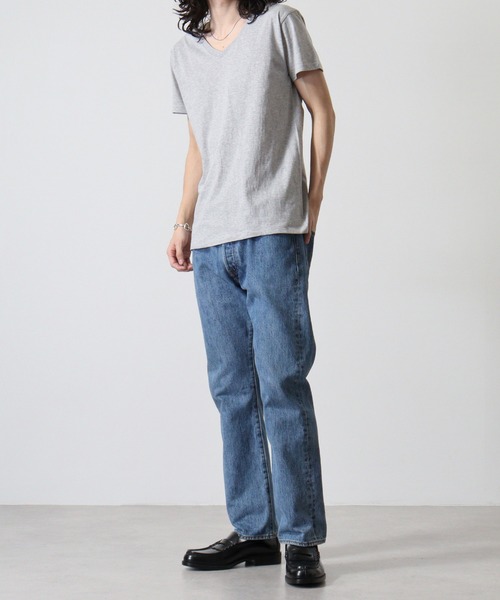 TRUSS（トラス）の「TRUSS ｽﾘﾑﾌｨｯﾄVﾈｯｸTｼｬﾂ（Tシャツ/カットソー・メンズ・ブラック/ヘザーグレー/ホワイト/イエロー/ネイビー/スカイブルー/ピンク/オフホワイト・S/L/XL/XS/M）」の20枚目の写真