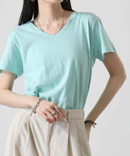 TRUSS（トラス）の「TRUSS ｽﾘﾑﾌｨｯﾄVﾈｯｸTｼｬﾂ（Tシャツ/カットソー・メンズ・ブラック/ヘザーグレー/ホワイト/イエロー/ネイビー/スカイブルー/ピンク/オフホワイト・S/L/XL/XS/M）」の22枚目の写真