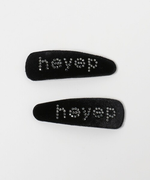 heyep　BLACK ヘアピン 2個セット heyep(ヘイップ)/Faux Leather Hair Clips-2-Piece Set(フェイク
