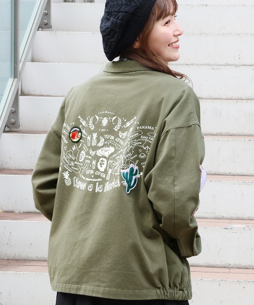 チチカカ（チチカカ）の「コラージュワッペンジャケット（ミリタリージャケット・レディース・オートミール/カーキ/チャコールグレー・FREE）」の12枚目の写真