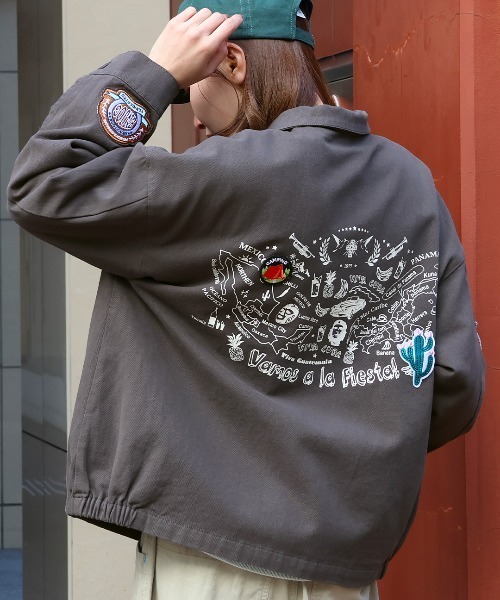 チチカカ（チチカカ）の「コラージュワッペンジャケット（ミリタリージャケット・レディース・オートミール/カーキ/チャコールグレー・FREE）」の6枚目の写真