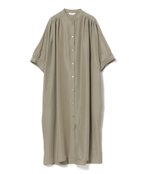 Back long shirt ワンピース セール】 刺繍スリーブデザインシャツワンピース /洗える