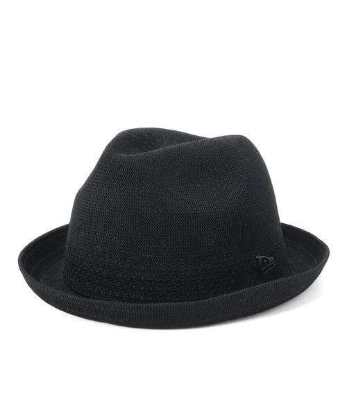 NEW ERA（ニューエラ）の「ニューエラ ニットフェドラハット 中折れハット メタルフラッグロゴ（ハット・メンズ・ブラック/ブラック系・L/M/XL）」の3枚目の写真