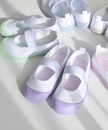 AmiAmi（アミアミ）の「【入園・入学・新生活】素材が選べるキャンバス・PVC　ストライプ上靴/パステルスクールシューズ上履き（その他シューズ）」