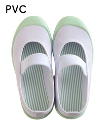 AmiAmi（アミアミ）の「【入園・入学・新生活】素材が選べるキャンバス・PVC　ストライプ上靴/パステルスクールシューズ上履き（その他シューズ）」