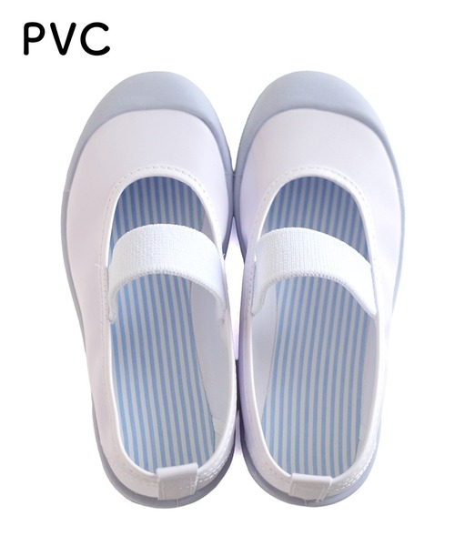 AmiAmi（アミアミ）の「【入園・入学・新生活】素材が選べるキャンバス・PVC　ストライプ上靴/パステルスクールシューズ上履き（その他シューズ・キッズ・ライトグレー/サックスブルー/ピンク/ラベンダー/ミント/ブルー系その他/グリーン系その他/パープル系その他・18cm/19cm/20cm/21cm/21.5cm/23cm/23.5cm/24cm/25cm/16cm/17cm/22cm/22.5cm）」の6枚目の写真