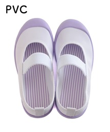 AmiAmi（アミアミ）の「【入園・入学・新生活】素材が選べるキャンバス・PVC　ストライプ上靴/パステルスクールシューズ上履き（その他シューズ）」