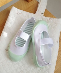 AmiAmi（アミアミ）の「【入園・入学・新生活】素材が選べるキャンバス・PVC　ストライプ上靴/パステルスクールシューズ上履き（その他シューズ）」