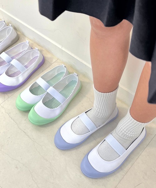 AmiAmi（アミアミ）の「【入園・入学・新生活】素材が選べるキャンバス・PVC　ストライプ上靴/パステルスクールシューズ上履き（その他シューズ・キッズ・ライトグレー/サックスブルー/ピンク/ラベンダー/ミント/ブルー系その他/グリーン系その他/パープル系その他・18cm/19cm/20cm/21cm/21.5cm/23cm/23.5cm/24cm/25cm/16cm/17cm/22cm/22.5cm）」の14枚目の写真