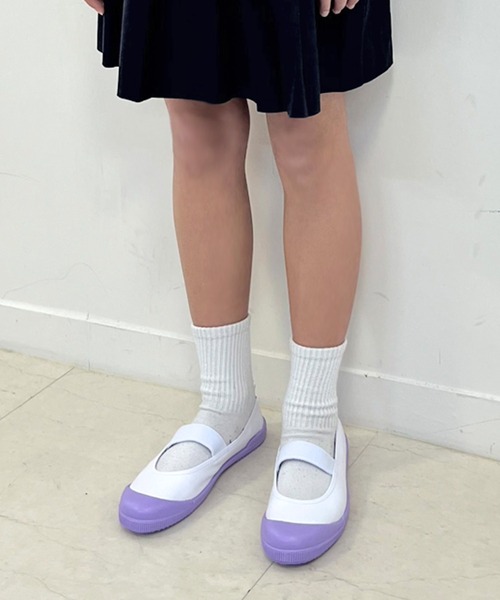 AmiAmi（アミアミ）の「【入園・入学・新生活】素材が選べるキャンバス・PVC　ストライプ上靴/パステルスクールシューズ上履き（その他シューズ・キッズ・ライトグレー/サックスブルー/ピンク/ラベンダー/ミント/ブルー系その他/グリーン系その他/パープル系その他・18cm/19cm/20cm/21cm/21.5cm/23cm/23.5cm/24cm/25cm/16cm/17cm/22cm/22.5cm）」の10枚目の写真