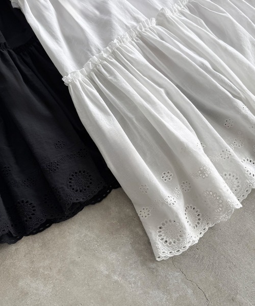 callautia(カラウティア)の「スカラップレースティアードスカート(スカート・レディース・ブラック/ホワイト・LARGE/MEDIUM/SMALL)」の14枚目の写真