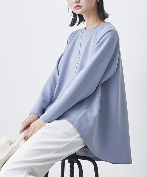 nissen(ニッセン)の「裾切替デザイン長袖トップス(Tシャツ/カットソー・レディース・オフホワイト/ブラック/ブルー・L/M)」の3枚目の写真