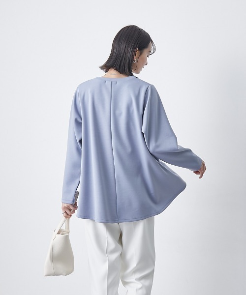 nissen(ニッセン)の「裾切替デザイン長袖トップス(Tシャツ/カットソー・レディース・オフホワイト/ブラック/ブルー・L/M)」の9枚目の写真