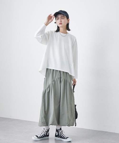 裾切替デザイン長袖トップス（Tシャツ/カットソー）｜nissen（ニッセン