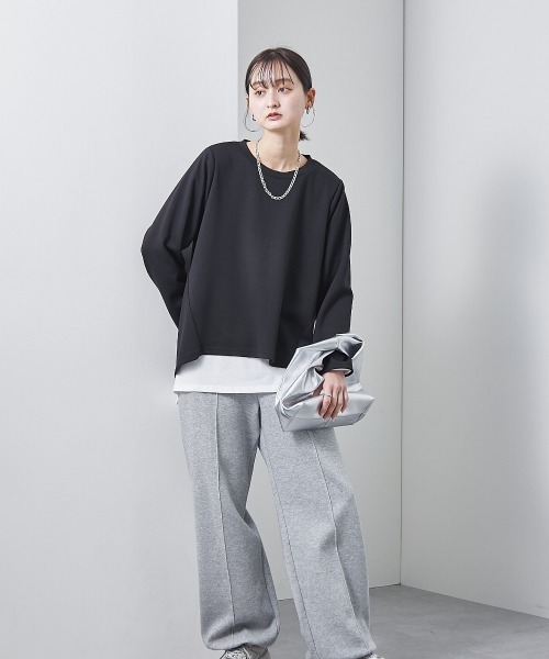 裾切替デザイン長袖トップス（Tシャツ/カットソー）｜nissen（ニッセン