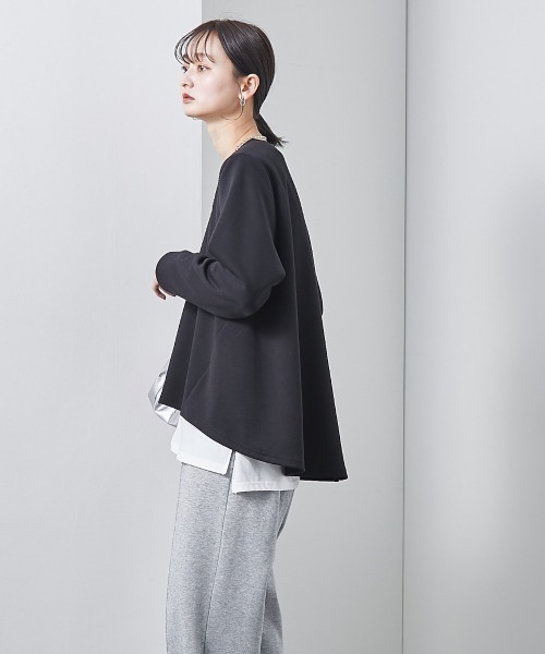 nissen(ニッセン)の「裾切替デザイン長袖トップス(Tシャツ/カットソー・レディース・オフホワイト/ブラック/ブルー・L/M)」の16枚目の写真