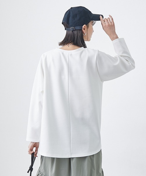 nissen(ニッセン)の「裾切替デザイン長袖トップス(Tシャツ/カットソー・レディース・オフホワイト/ブラック/ブルー・L/M)」の21枚目の写真