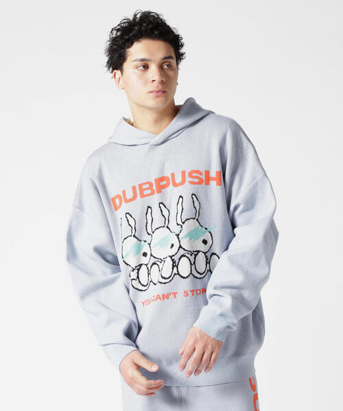 TAIN DOUBLE PUSH(タインダブルプッシュ)の「TAIN DOUBLE PUSH/タインダブルプッシュ/Exc. KNIT HOODIE(パーカー・メンズ・ブラック/ホワイト/ブルー・M/L)」の3枚目の写真