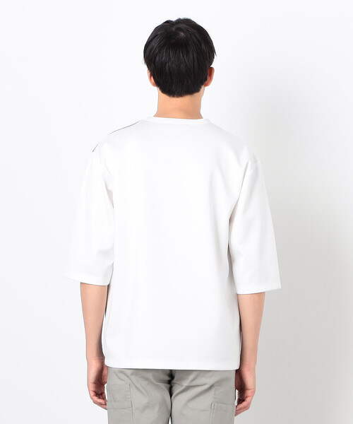 COMME CA ISM（コムサイズム）の「七分袖 カラーブロック パッチワークＴシャツ（Tシャツ/カットソー・メンズ・ブラック/チャコール/ネイビー/ホワイト・MEDIUM/LARGE/X-LARGE）」の19枚目の写真