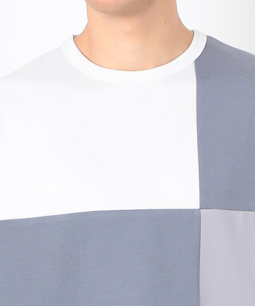 COMME CA ISM（コムサイズム）の「七分袖 カラーブロック パッチワークＴシャツ（Tシャツ/カットソー・メンズ・ブラック/チャコール/ネイビー/ホワイト・MEDIUM/LARGE/X-LARGE）」の20枚目の写真