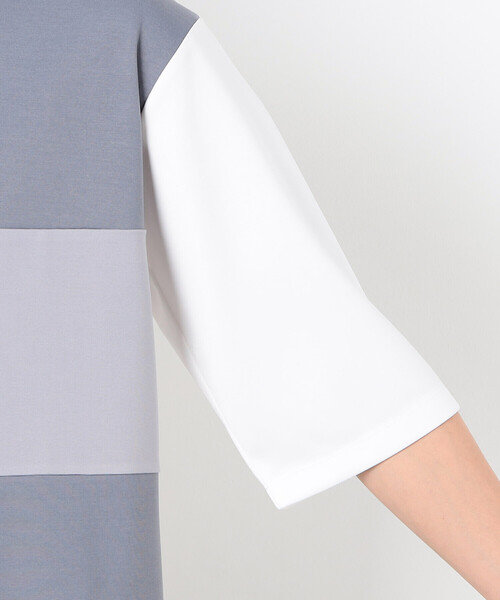 COMME CA ISM（コムサイズム）の「七分袖 カラーブロック パッチワークＴシャツ（Tシャツ/カットソー・メンズ・ブラック/チャコール/ネイビー/ホワイト・MEDIUM/LARGE/X-LARGE）」の21枚目の写真