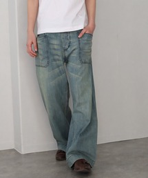 【HOUSTON/ヒューストン】USA COTTON DENIM SAILOR PANTS/デニムセーラーパンツ