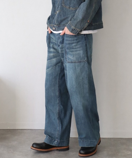 セール】【HOUSTON/ヒューストン】USA COTTON DENIM SAILOR PANTS