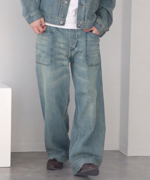 セール】【HOUSTON/ヒューストン】USA COTTON DENIM SAILOR PANTS