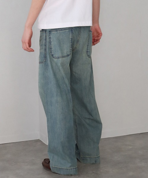 セール】【HOUSTON/ヒューストン】USA COTTON DENIM SAILOR PANTS