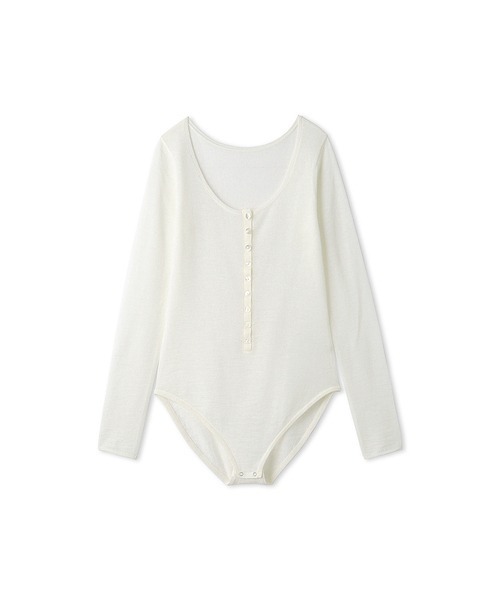 styling/（スタイリング）の「ヘンリーネックニットボディースーツ（ニット/セーター・レディース・ブラック/ピンク/オフホワイト・FREE）」の9枚目の写真