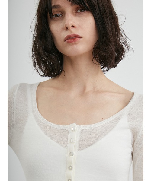 styling/（スタイリング）の「ヘンリーネックニットボディースーツ（ニット/セーター・レディース・ブラック/ピンク/オフホワイト・FREE）」の8枚目の写真