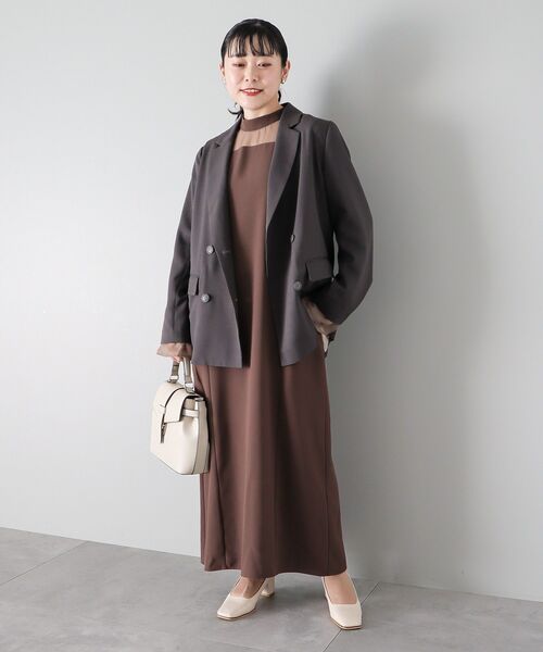 CRAFT STANDARD BOUTIQUE(クラフトスタンダードブティック)の「Wテーラードジャケット ◆(テーラードジャケット・レディース・グレイッシュベージュ/ダークグレー・FREE)」の7枚目の写真