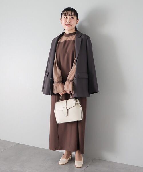 CRAFT STANDARD BOUTIQUE(クラフトスタンダードブティック)の「Wテーラードジャケット ◆(テーラードジャケット・レディース・グレイッシュベージュ/ダークグレー・FREE)」の8枚目の写真