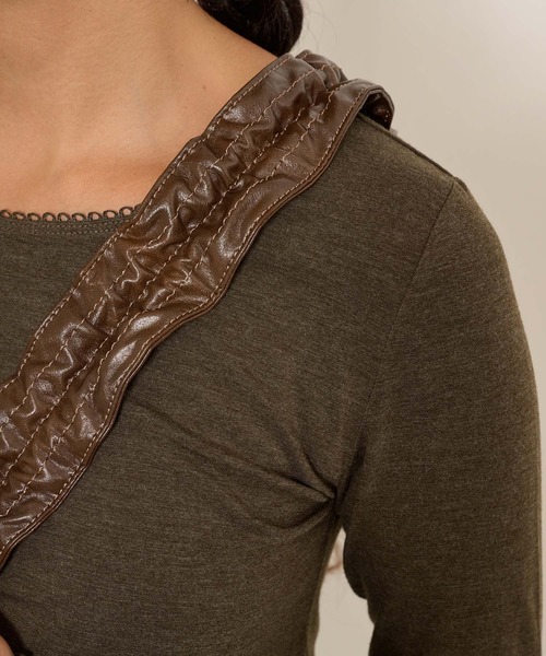 TINA：JOJUN（ティーナジョジュン）の「マルチウェイ プリーツフェイクレザーバッグ TINA：JOJUN（ショルダーバッグ・レディース・ベージュ/ブラウン・F）」の18枚目の写真