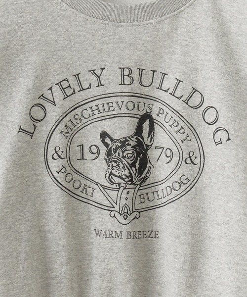 ROOPTOKYO（ループトウキョウ）の「College logo style bulldog print sweatshirt / カレッジロゴ風ブルドッグプリント スウェット（スウェット・レディース・グレー/ブルー/ライトグレー・FREE）」の4枚目の写真
