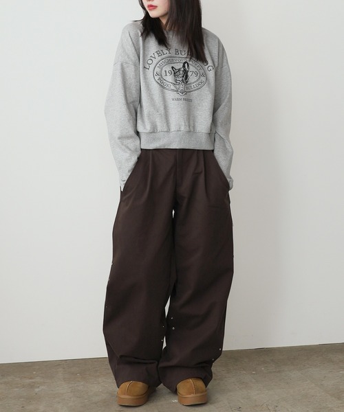 ROOPTOKYO（ループトウキョウ）の「College logo style bulldog print sweatshirt / カレッジロゴ風ブルドッグプリント スウェット（スウェット・レディース・グレー/ブルー/ライトグレー・FREE）」の22枚目の写真