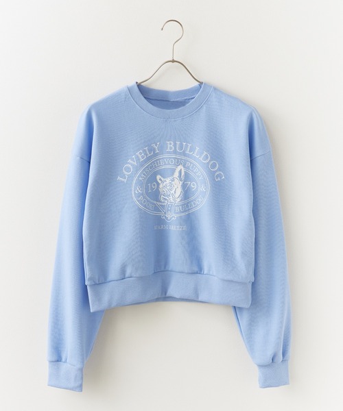 セール】College logo style bulldog print sweatshirt / カレッジロゴ